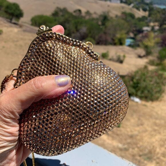 Gold crystal rhinestone mini sparkle evening bag - Picture 11 of 14